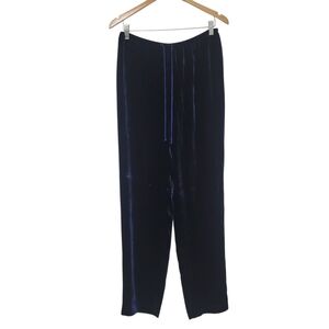 Dana Buchman Dark Navy Velevet Vintage Draw String Pants With Pockets Size 8